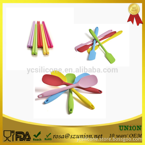 Hot sale colorful kitchenware heat-resistant silicone cooking spoons chopsticks